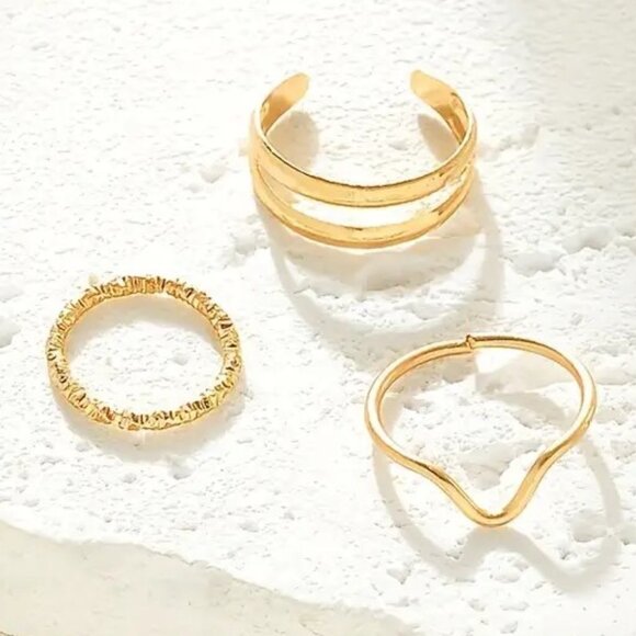 Toe Rings Foot Jewelry 3pc Minimalist Gold Adjustable Beach Boho Trendy Stylish - Picture 3 of 4